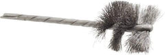 Osborn - 1" Diam Helical Steel Tube Brush - 0.005" Filament Diam, 1" Brush Length, 3-1/2" OAL, 1/8" Diam Shank - Eagle Tool & Supply