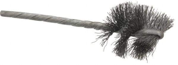 Osborn - 1" Diam Helical Steel Tube Brush - 0.008" Filament Diam, 1" Brush Length, 3-1/2" OAL, 1/8" Diam Shank - Eagle Tool & Supply
