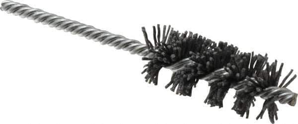 Osborn - 1" Diam Helical Nylon Tube Brush - 2-1/2" Brush Length, 5-1/2" OAL, 1/4" Diam Shank - Eagle Tool & Supply