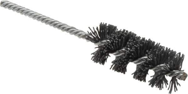 Osborn - 1" Diam Helical Nylon Tube Brush - 2-1/2" Brush Length, 5-1/2" OAL, 0.208" Diam Shank - Eagle Tool & Supply