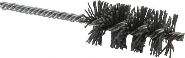 Osborn - 1-1/4" Diam Helical Nylon Tube Brush - 2-1/2" Brush Length, 5-1/2" OAL, 1/4" Diam Shank - Eagle Tool & Supply