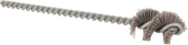 Osborn - 0.64" Diam Helical Nylon Tube Brush - 1" Brush Length, 5" OAL, 0.169" Diam Shank - Eagle Tool & Supply