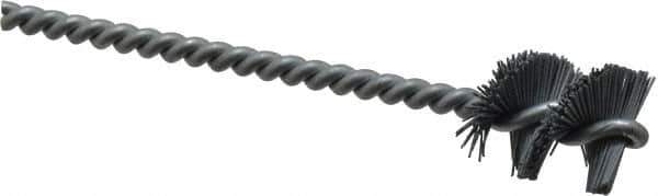 Osborn - 0.89" Diam Helical Nylon Tube Brush - 1" Brush Length, 5" OAL, 0.228" Diam Shank - Eagle Tool & Supply