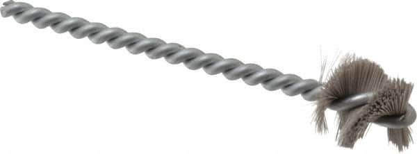 Osborn - 1.015" Diam Helical Nylon Tube Brush - 1" Brush Length, 5" OAL, 1/4" Diam Shank - Eagle Tool & Supply