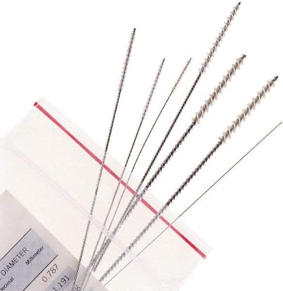 Osborn - 6 Piece, 0.050 to 0.135" Diam, Power Tube Brush Set - Super Fine Grade, Silicon Carbide Abrasive, Nylon Fill - Eagle Tool & Supply