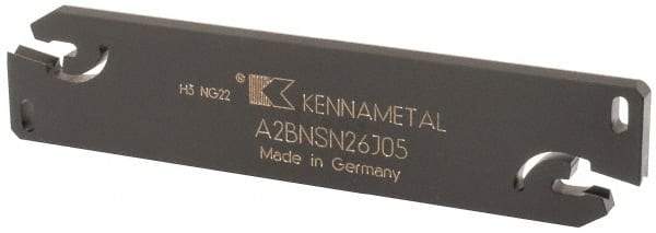 Kennametal - 1.0236" Blade Height, 0.1732" Blade Width, 4.3307" OAL, Neutral Cut, Double End Indexable Cut-Off Blade - 40mm Max Depth of Cut, A2BNSN Blade, A2 Cut-Off Series - Eagle Tool & Supply