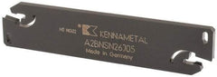 Kennametal - 1.0236" Blade Height, 0.1732" Blade Width, 4.3307" OAL, Neutral Cut, Double End Indexable Cut-Off Blade - 40mm Max Depth of Cut, A2BNSN Blade, A2 Cut-Off Series - Eagle Tool & Supply