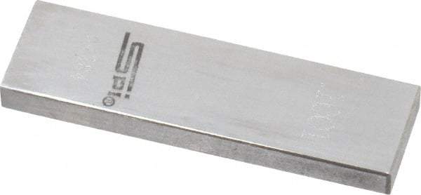 SPI - 0.1001" Rectangular Steel Gage Block - Accuracy Grade 0, Includes NIST Traceability Certification - Eagle Tool & Supply