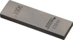 SPI - 0.1006" Rectangular Steel Gage Block - Accuracy Grade 0, Includes NIST Traceability Certification - Eagle Tool & Supply