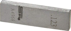 SPI - 0.123" Rectangular Steel Gage Block - Accuracy Grade 0, Includes NIST Traceability Certification - Eagle Tool & Supply