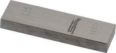 SPI - 0.135" Rectangular Steel Gage Block - Accuracy Grade 0, Includes NIST Traceability Certification - Eagle Tool & Supply