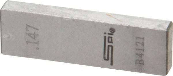 SPI - 0.147" Rectangular Steel Gage Block - Accuracy Grade 0, Includes NIST Traceability Certification - Eagle Tool & Supply