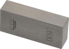 SPI - 0.6" Rectangular Steel Gage Block - Accuracy Grade 0, Includes NIST Traceability Certification - Eagle Tool & Supply