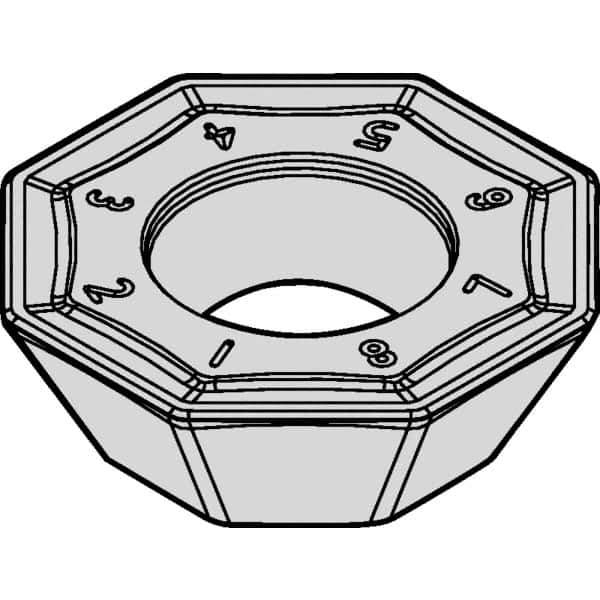Kennametal - OFPT64 GB Grade KC520M Carbide Milling Insert - TiAlN Finish, 0.2362" Thick, 0.7362" Inscribed Circle, 1.2mm Corner Radius - Eagle Tool & Supply