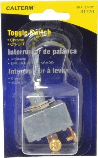 Gardner Bender - 2 Position, 12 Volt, 35 Amp, 1/2 Hole Diam, Heavy Duty Toggle Switch - On Off Sequence, 1 Switch, Chrome/Black - Eagle Tool & Supply