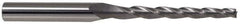 Made in USA - 30° Taper Angle per Side, 1/2" Small End Diam, 1-1/2" LOC, High Speed Steel 4 Flute Tapered Square End Mill - 4" OAL, 1" Shank Diam, Spiral Flute - Eagle Tool & Supply