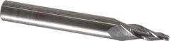 SGS - 10° Taper Angle per Side, 1/8" Small End Diam, 1" LOC, Solid Carbide 3 Flute Tapered Square End Mill - 4" OAL, 1/2" Shank Diam, Spiral Flute, 28° Helix - Eagle Tool & Supply