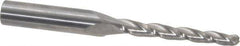 SGS - 1° Taper Angle per Side, 3/16" Small End Diam, 1-3/4" LOC, Solid Carbide 3 Flute Tapered Ball End Mill - 3-1/2" OAL, 3/8" Shank Diam, Spiral Flute, 28° Helix - Eagle Tool & Supply