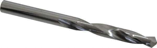 SGS - 5/16" 118° Solid Carbide Jobber Drill - Bright Finish, Right Hand Cut, Spiral Flute, Straight Shank, 3-3/4" OAL, Faceted Point - Eagle Tool & Supply