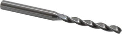 Kennametal - #12 130° Solid Carbide Jobber Drill - Bright Finish, Right Hand Cut, Spiral Flute, Straight Shank, 3.23" OAL, Standard Point - Eagle Tool & Supply