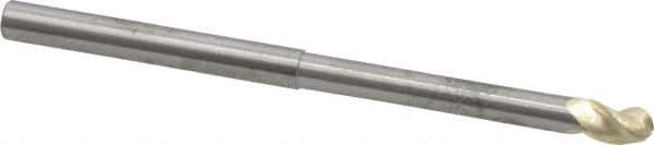 Accupro - 1/4" Diam, 3/8" LOC, 3 Flute Solid Carbide Ball End Mill - ZrN Finish, Single End, 4" OAL, 1/4" Shank Diam, Spiral Flute - Eagle Tool & Supply