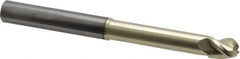 Accupro - 3/8" Diam, 1/2" LOC, 3 Flute Solid Carbide Ball End Mill - ZrN Finish, Single End, 4" OAL, 3/8" Shank Diam, Spiral Flute - Eagle Tool & Supply