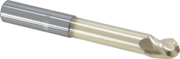 Accupro - 1/2" Diam, 5/8" LOC, 3 Flute Solid Carbide Ball End Mill - ZrN Finish, Single End, 4" OAL, 1/2" Shank Diam, Spiral Flute - Eagle Tool & Supply
