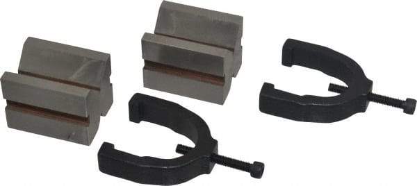 Made in USA - 1" Max Capacity, V-Block - 1-5/8" Long x 1-1/4" Wide x 1-1/4" High, Sold as Matched Pair - Eagle Tool & Supply