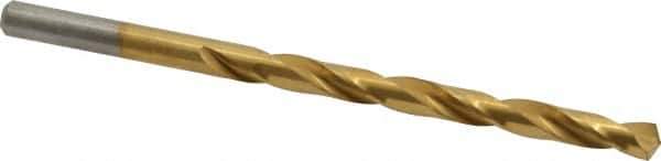 Chicago-Latrobe - #2 135° High Speed Steel Jobber Drill - TiN Finish, Right Hand Cut, Spiral Flute, Straight Shank, 3-7/8" OAL, Split Point - Eagle Tool & Supply