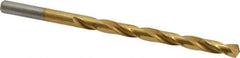 Chicago-Latrobe - #2 135° High Speed Steel Jobber Drill - TiN Finish, Right Hand Cut, Spiral Flute, Straight Shank, 3-7/8" OAL, Split Point - Eagle Tool & Supply