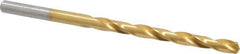 Chicago-Latrobe - #15 135° High Speed Steel Jobber Drill - TiN Finish, Right Hand Cut, Spiral Flute, Straight Shank, 3-3/8" OAL, Split Point - Eagle Tool & Supply