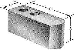 Northfield - 4" Chuck Capacity, Northfield Air Style Attachment, Square Soft Lathe Chuck Jaw - 3 Jaws, Steel, 1.895mm Long x 3/4" Wide x 3" High - Eagle Tool & Supply