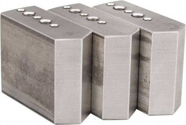 Northfield - 4" & Up Chuck Capacity, Northfield Air Style Attachment, Square Soft Lathe Chuck Jaw - 3 Jaws, Aluminum, 1.895mm Long x 3/4" Wide x 1-1/2" High - Eagle Tool & Supply