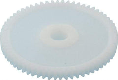 Made in USA - 32 Pitch, 2" Pitch Diam, 2-1/16" OD, 64 Tooth Spur Gear - 3/16" Face Width, 5/16" Bore Diam, 43/64" Hub Diam, 20° Pressure Angle, Acetal - Eagle Tool & Supply