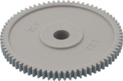 Made in USA - 32 Pitch, 2-1/4" Pitch Diam, 2-5/16" OD, 72 Tooth Spur Gear - 3/16" Face Width, 5/16" Bore Diam, 13/16" Hub Diam, 20° Pressure Angle, Acetal - Eagle Tool & Supply