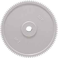 Made in USA - 32 Pitch, 3" Pitch Diam, 3-1/16" OD, 96 Tooth Spur Gear - 3/16" Face Width, 5/16" Bore Diam, 13/16" Hub Diam, 20° Pressure Angle, Acetal - Eagle Tool & Supply