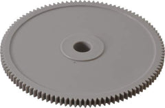 Made in USA - 48 Pitch, 2-1/4" Pitch Diam, 2.292" OD, 108 Tooth Spur Gear - 1/8" Face Width, 1/4" Bore Diam, 39/64" Hub Diam, 20° Pressure Angle, Acetal - Eagle Tool & Supply