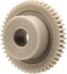 Made in USA - 48 Pitch, 1" Pitch Diam, 1.042" OD, 48 Tooth Spur Gear - 1/8" Face Width, 1/4" Bore Diam, 39/64" Hub Diam, 20° Pressure Angle, Acetal - Eagle Tool & Supply