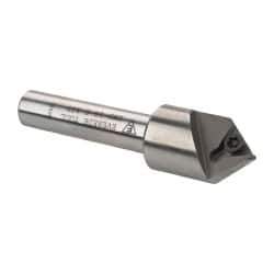 Everede Tool - 82° Included Angle, 0.583" Max Cut Diam, 5/8" Body Diam, 3/8" Shank Diam, 2-1/2" OAL, Indexable Countersink - 1 Triangle Insert, TPGH 215 Insert Style, Series IND - Eagle Tool & Supply