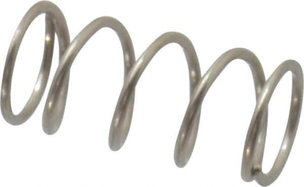 Value Collection - 0.24" OD, 0.026" Wire, 1/2" Free Length, Compression Spring - 9.67 Lb Spring Rating, Stainless Steel - Eagle Tool & Supply