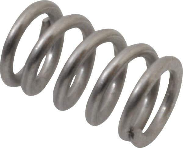 Value Collection - 0.3" OD, 0.047" Wire, 1/2" Free Length, Compression Spring - 77.98 Lb Spring Rating, Stainless Steel - Eagle Tool & Supply