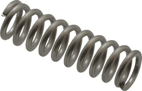Value Collection - 0.3" OD, 0.047" Wire, 1" Free Length, Compression Spring - 34.94 Lb Spring Rating, Stainless Steel - Eagle Tool & Supply