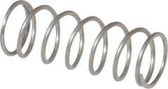Value Collection - 0.36" OD, 0.032" Wire, 1" Free Length, Compression Spring - 5.92 Lb Spring Rating, Stainless Steel - Eagle Tool & Supply