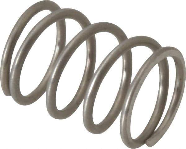 Value Collection - 0.36" OD, 0.035" Wire, 1/2" Free Length, Compression Spring - 20.17 Lb Spring Rating, Stainless Steel - Eagle Tool & Supply