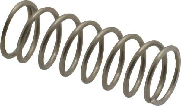 Value Collection - 0.36" OD, 0.035" Wire, 1" Free Length, Compression Spring - 9.32 Lb Spring Rating, Stainless Steel - Eagle Tool & Supply