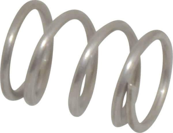 Value Collection - 0.36" OD, 0.041" Wire, 1/2" Free Length, Compression Spring - 30.24 Lb Spring Rating, Stainless Steel - Eagle Tool & Supply