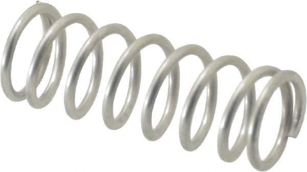 Value Collection - 0.36" OD, 0.041" Wire, 1" Free Length, Compression Spring - 13.77 Lb Spring Rating, Stainless Steel - Eagle Tool & Supply