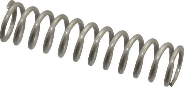 Value Collection - 0.36" OD, 0.047" Wire, 1-1/2" Free Length, Compression Spring - 14.94 Lb Spring Rating, Stainless Steel - Eagle Tool & Supply
