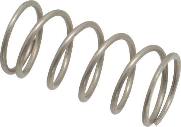 Value Collection - 0.48" OD, 0.041" Wire, 1" Free Length, Compression Spring - 8.77 Lb Spring Rating, Stainless Steel - Eagle Tool & Supply