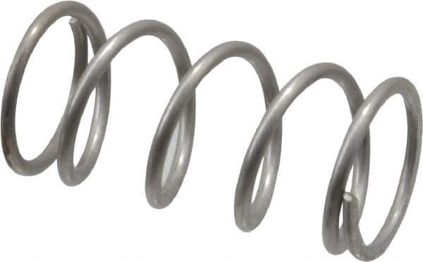 Value Collection - 0.48" OD, 0.047" Wire, 1" Free Length, Compression Spring - 14.09 Lb Spring Rating, Stainless Steel - Eagle Tool & Supply